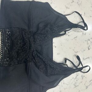 SHEIN Black Lace Crop Top